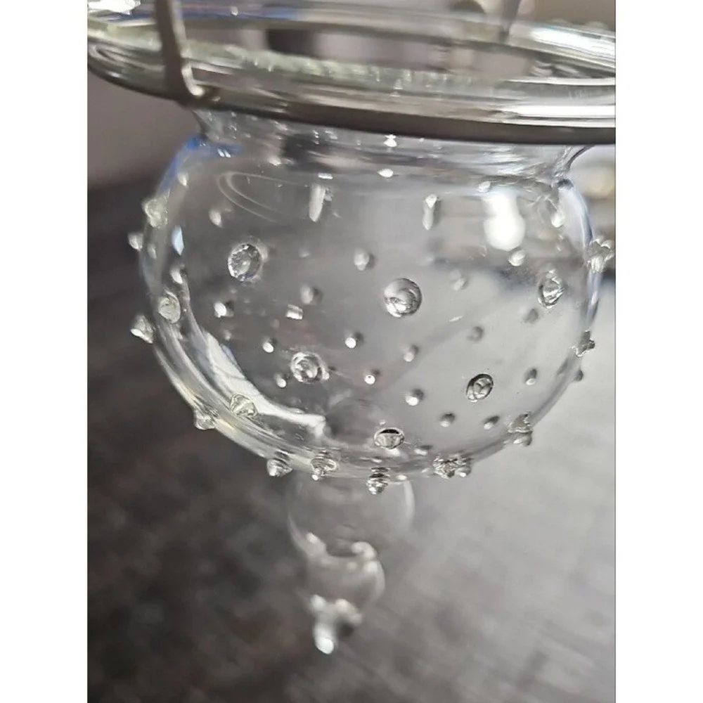 PartyLite 16 Inch Trio Hanging Glass Votive Holder Metal Stand Centerpiece Clear - Picture 4 of 7
